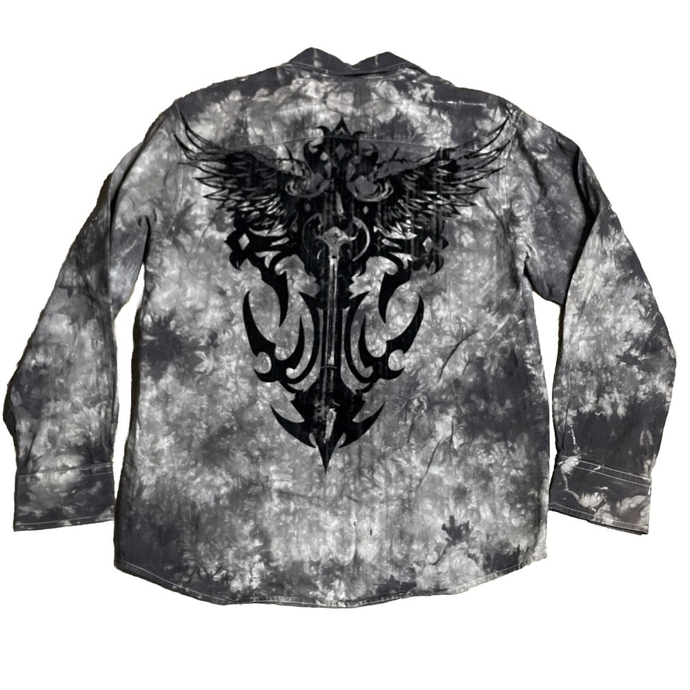 Eighty Eight Affliction Style Button Down Shirt G… - image 2